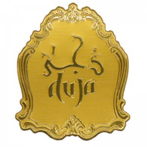 Metallguld anodiserad anpassad aluminium parfymklistermärke